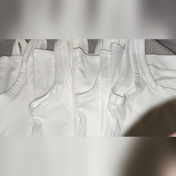 White Ribbed Tank Tops - Picture 5 of 10